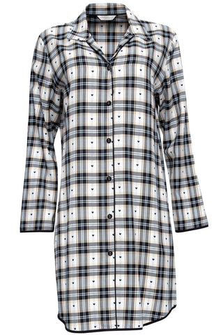 Cyberjammies Beth Heart Dobby Check Nightshirt