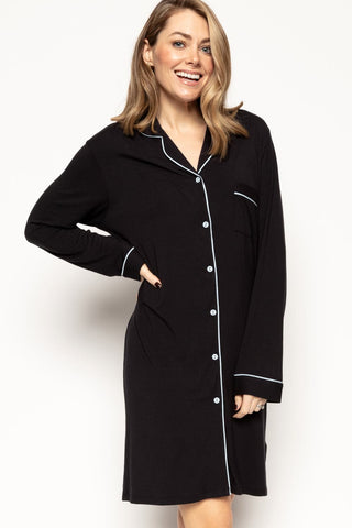 Cyberjammies Beth Jersey Nightshirt Black