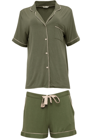 Cyberjammies Savannah Revere Jersey Shorty Set Olive