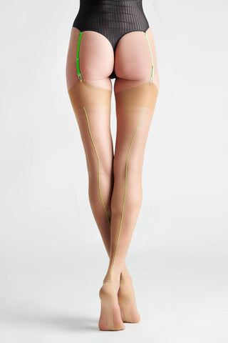 Maison Close Neon Green Seam Nylon Stockings