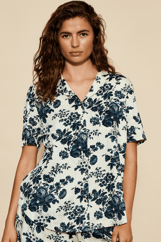 Underprotection Wilda Short Sleeve Shirt Black/Creme