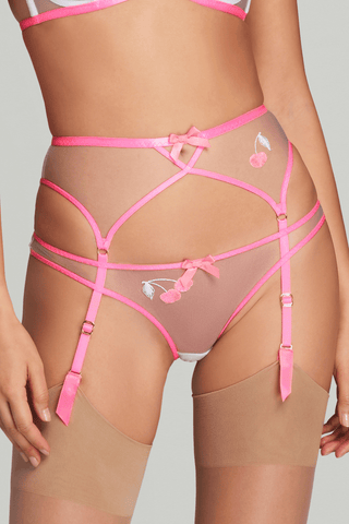 Agent Provocateur Donnie Suspender Belt Pink/White