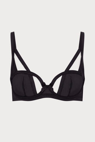 Agent Provocateur Joan Underwired Balconette Bra Black - Naughty Knickers
