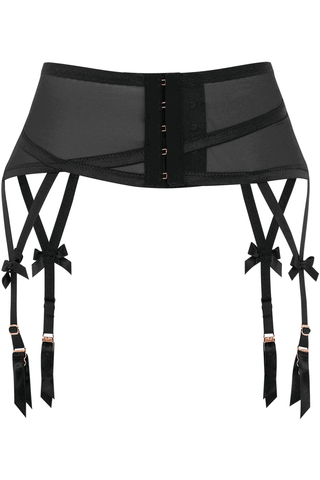 Agent Provocateur Joan Black Mesh Suspender Belt