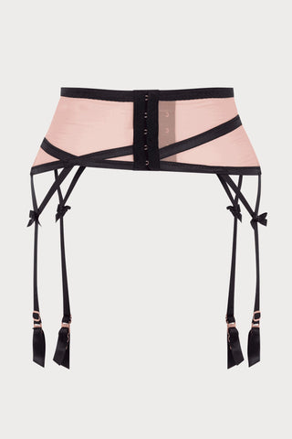 Agent Provocateur Joan Mesh Suspender Belt Mink/Black