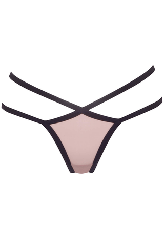 Agent Provocateur Joan Strappy Mesh Thong Mink/Black