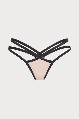 Agent Provocateur Joan Strappy Mesh Thong Mink/Black