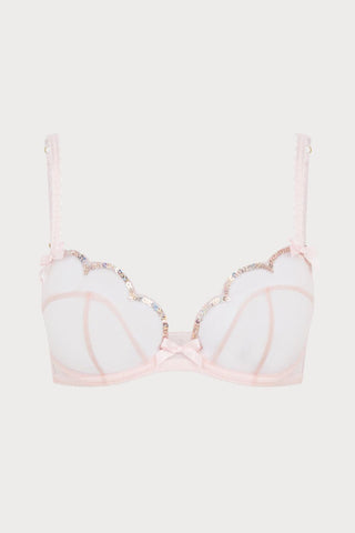 Agent Provocateur Lorna Party Plunge Underwired Bra Baby Pink/Rose Gold