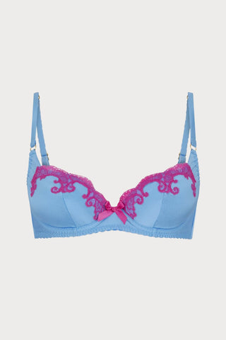 Agent Provocateur Molly Plunge Underwired Bra Blue/Pink
