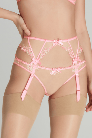 Agent Provocateur Tessy Suspender Pink/Sand