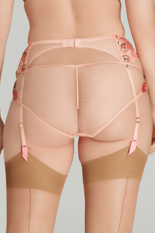 Agent Provocateur Zuri Suspender Pink/Red/Sand