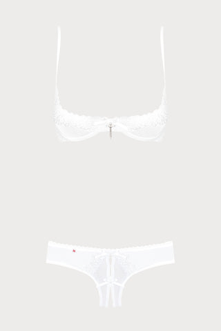 Obsessive Alabastra Half Bra & Crotchless Thong