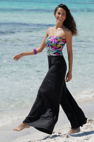 Antigel La Forêt Magic Tropical Print/Black Jumpsuit