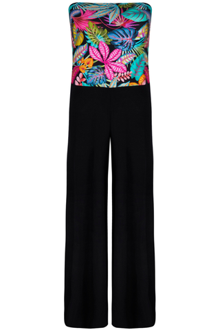 Antigel La Forêt Magic Tropical Print/Black Jumpsuit