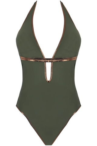 Antigel La Smartissime Khaki Halterneck Swimsuit