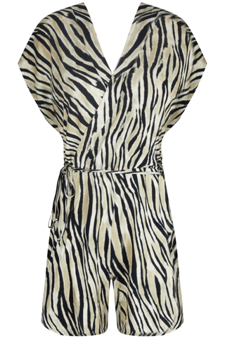 Antigel La Tigre Blanc Tiger Print Beach Playsuit