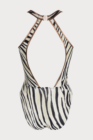 La Tigre Blanc Seduction V Neck Swimsuit