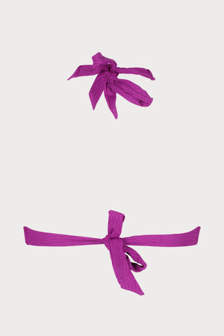 La ZigZag Purple Triangle Bikini Top