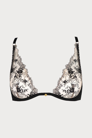 Atelier Amour Après Minuit Underwired Triangle Bra Black - Naughty Knickers
