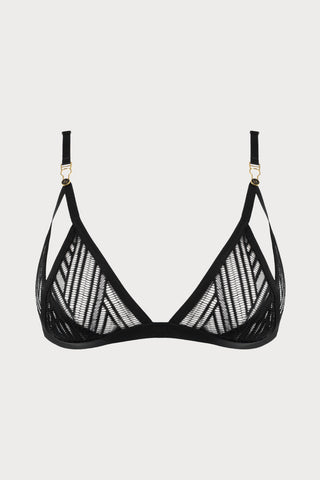 Atelier Amour Clair Obscur Lace Triangle Bra Black