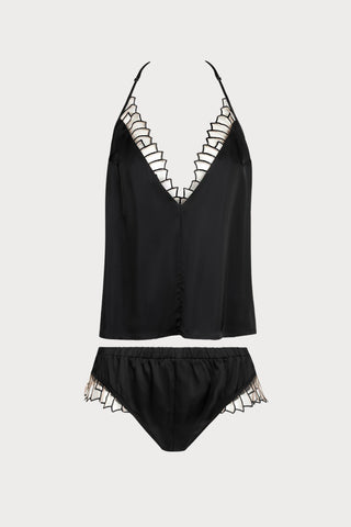 Atelier Amour Cosmic Dream Top & Short Set Black/Nude