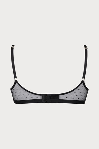 Atelier Amour Coup de Foudre Black Plumetis Tulle Bralette - Naughty Knickers