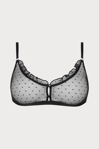 Atelier Amour Coup de Foudre Black Plumetis Tulle Bralette - Naughty Knickers