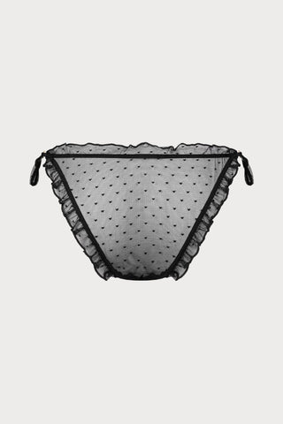 Atelier Amour Coup de Foudre Black Plumetis Tulle Tie-Side Brief - Naughty Knickers