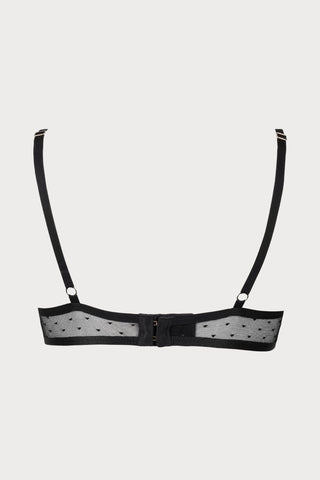 Atelier Amour Coup de Foudre Black Plumetis Tulle Wired Triangle Bra - Naughty Knickers
