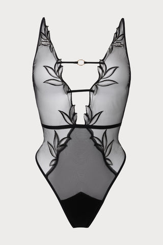 Atelier Amour Dolce Vita Black Thong Bodysuit - Naughty Knickers