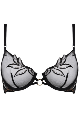 Atelier Amour Black Embroidery Half Cup Bra - Dolce Vita