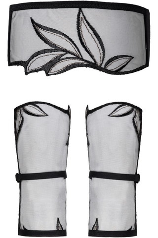 Atelier Amour Black Sheer Mask & Mittens Set - Dolce Vita