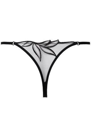 Atelier Amour Black Embroidery Mini Thong - Dolce Vita