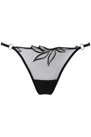 Atelier Amour Black Embroidery Mini Thong - Dolce Vita