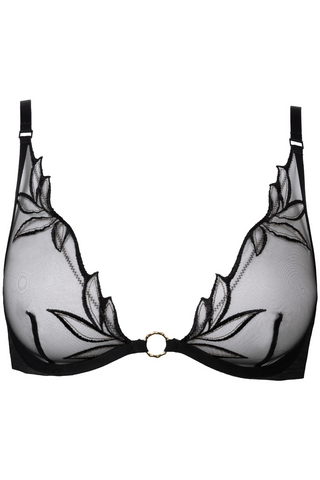 Atelier Amour Black Embroidery Underwired Triangle Bra - Dolce Vita