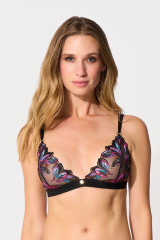 Atelier Amour Oiseau de Paradis Black Wireless Triangle Bra