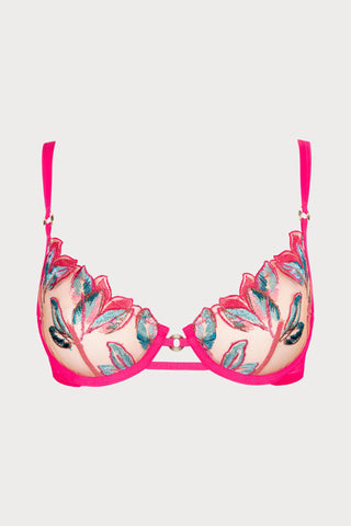 Atelier Amour Oiseau de Paradis Half Cup Bra in Cherry - Naughty Knickers