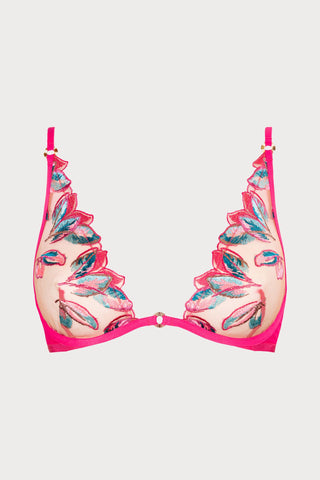 Atelier Amour Oiseau de Paradis Wired Triangle Bra in Cherry - Naughty Knickers
