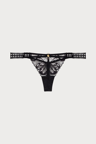 After Hours Black Lace Tanga Thong