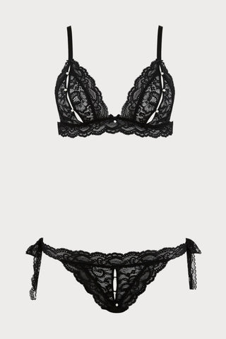 Boîte à Désir Beads Lace Openable Bra & Brief Set