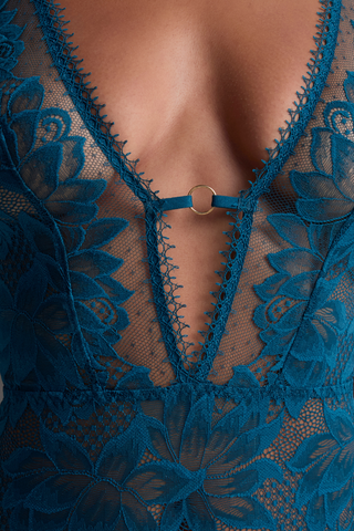 Aubade Blue Lace Bodysuit Flawless Love - Sensual Bodysuit