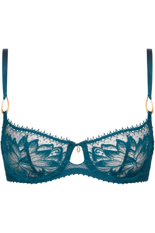 Aubade Blue Lace Half Cup Bra Flawless Love - Demi Cup Bra