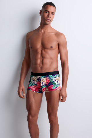 Aubade Homme Men's Cotton Modal Crazy Flowers Trunks - Patterned Men's Briefs