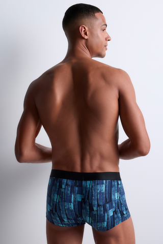 Aubade Homme Men's Cotton Modal Denim Art Trunks - Patterned Men's Briefs
