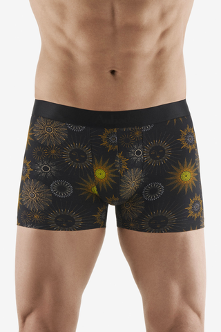 Aubade Homme Men's Modal Cotton Black Helios Sun Pattern Boxer