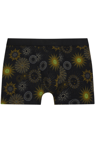 Aubade Homme Men's Modal Cotton Black Helios Sun Pattern Boxer