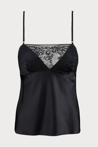 Midnight Whisper Black Silk Top