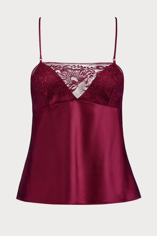 Midnight Whisper Red Silk Top