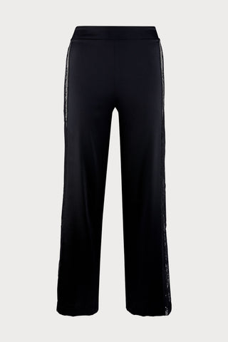Midnight Whisper Black Silk Trousers