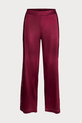 Midnight Whisper Red Silk Trousers